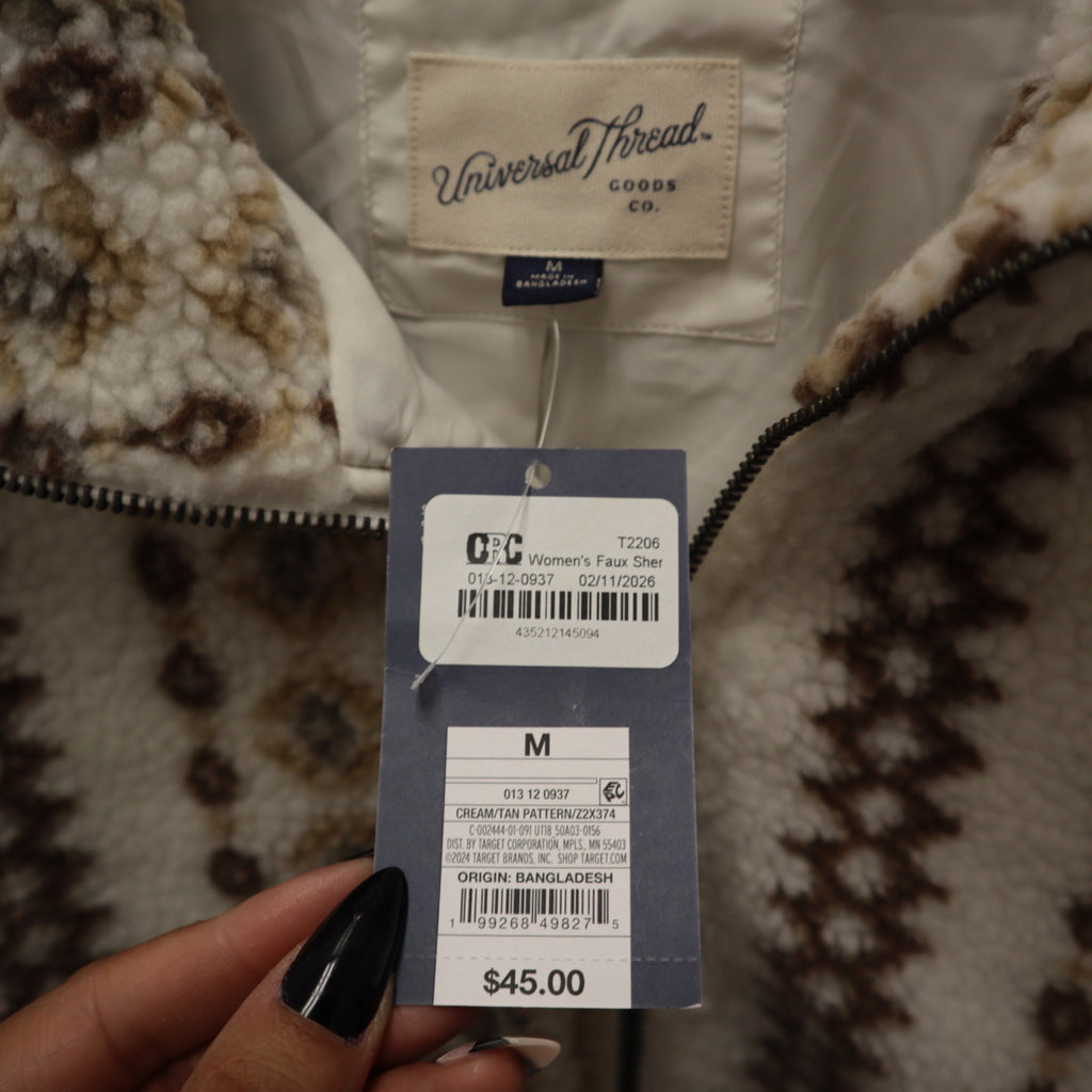 K-249 Universal Thread Women's Size Medium Faux Sherling Fashion Jacket