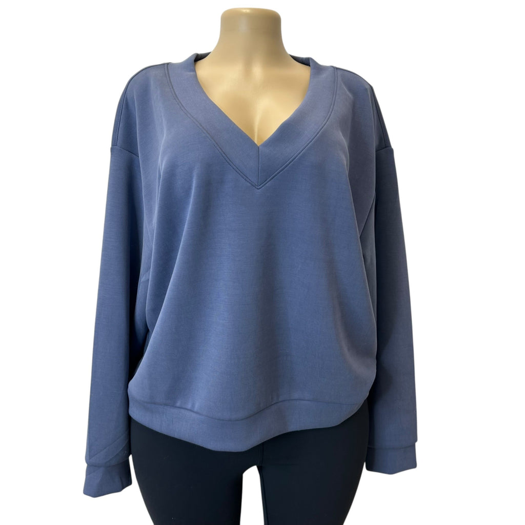 K-96 A New Day Women's Sandwash Blue Sweatshirt Size Large