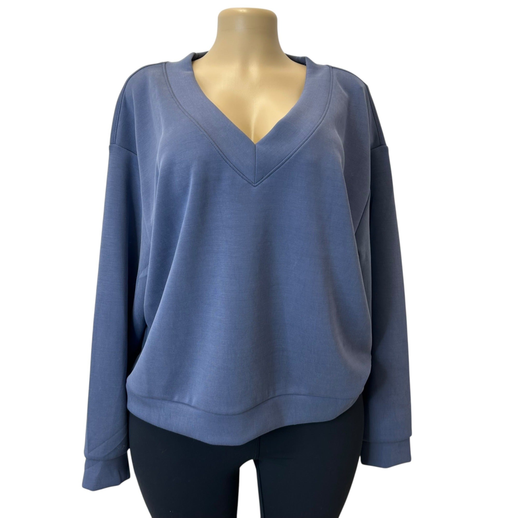 K-96 A New Day Women's Sandwash Blue Sweatshirt Size Large