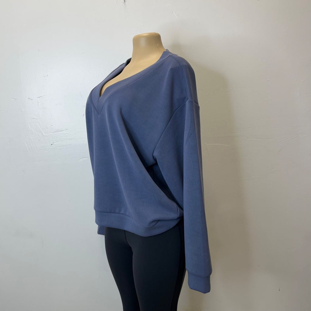 K-96 A New Day Women's Sandwash Blue Sweatshirt Size Large