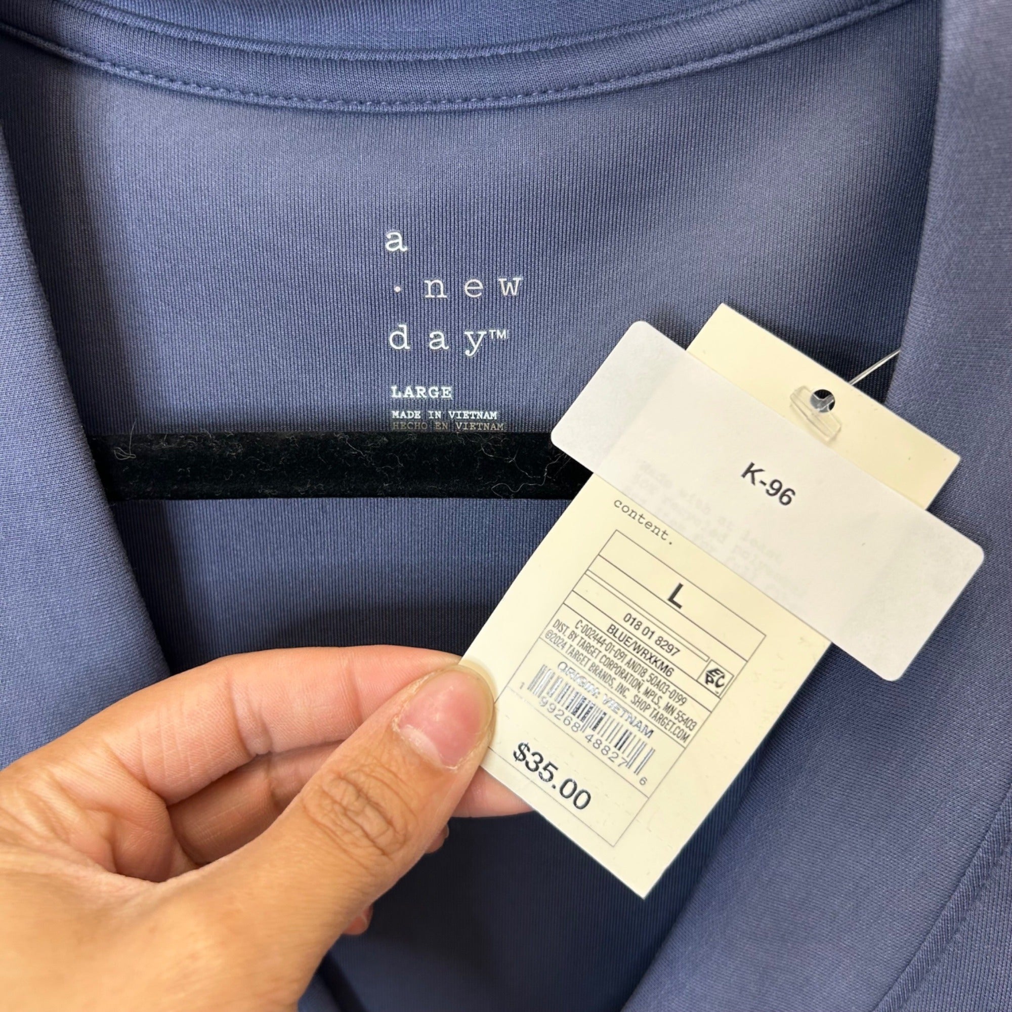 K-96 A New Day Women's Sandwash Blue Sweatshirt Size Large