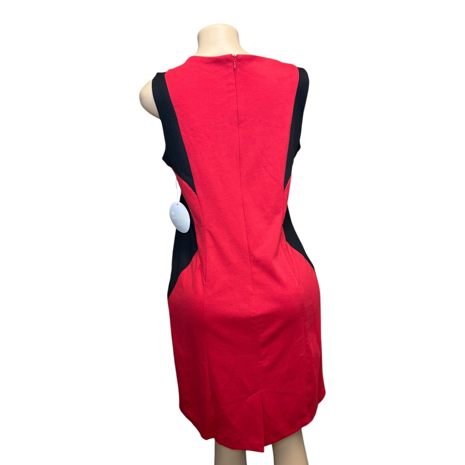K-124 Emma & Michele Women's Red & Black Sleeveless Sheath Dress Size 14