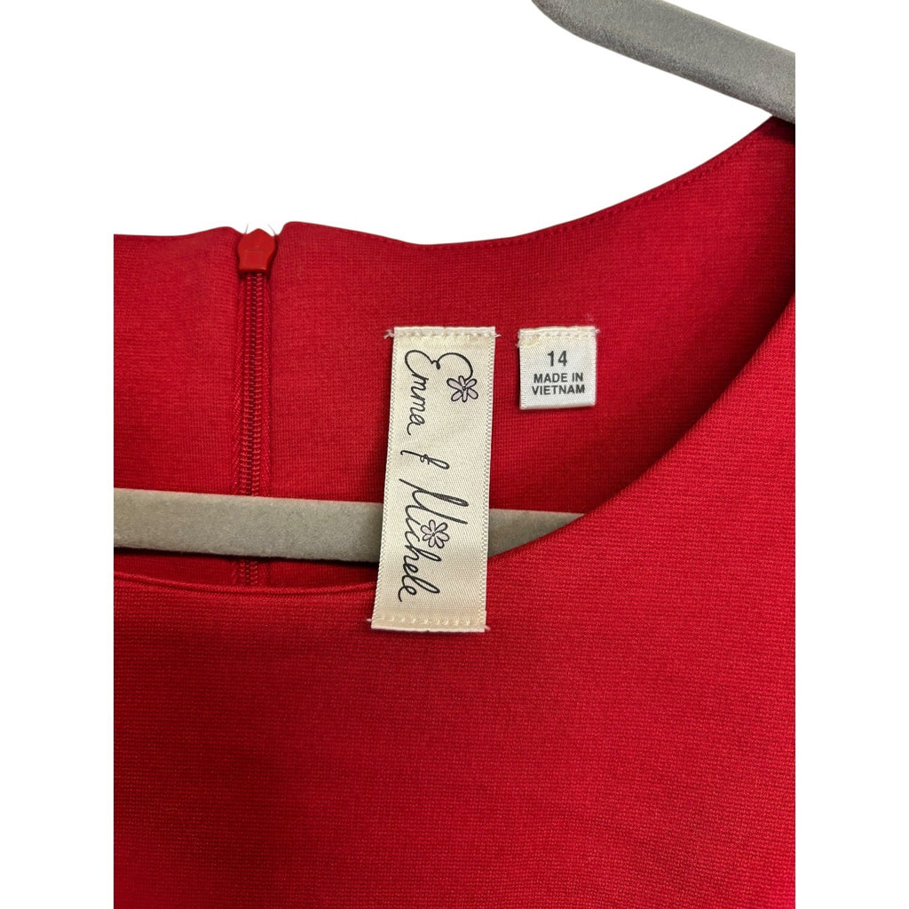 K-124 Emma & Michele Women's Red & Black Sleeveless Sheath Dress Size 14