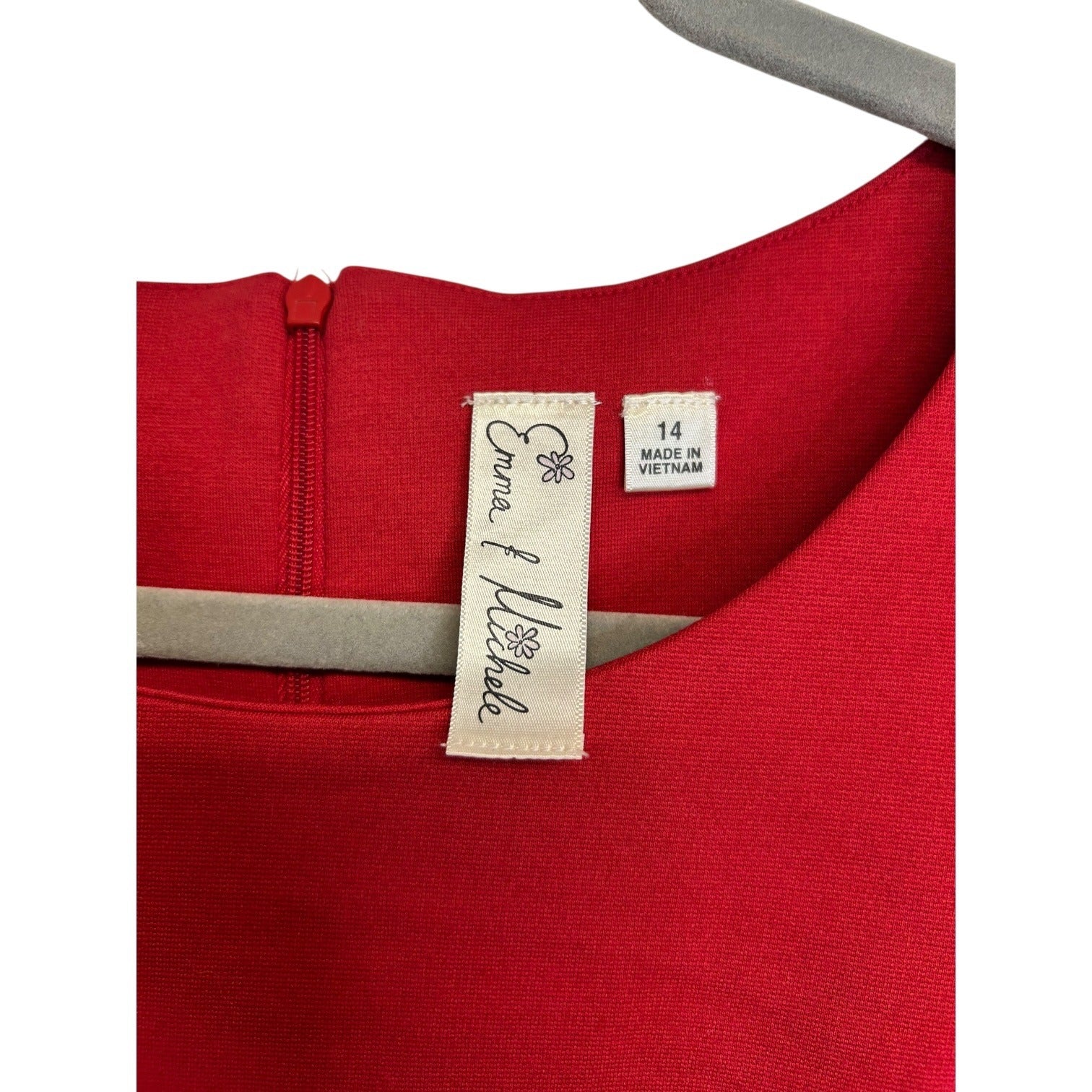 K-124 Emma & Michele Women's Red & Black Sleeveless Sheath Dress Size 14