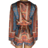 Jealous Tomato Aztec Print Multicolor Romper, Women's Small