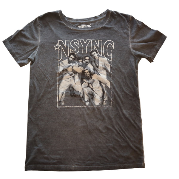 NSYNC Size Small Gray Graphic Crew-neck Short Sleeves T-Shirt