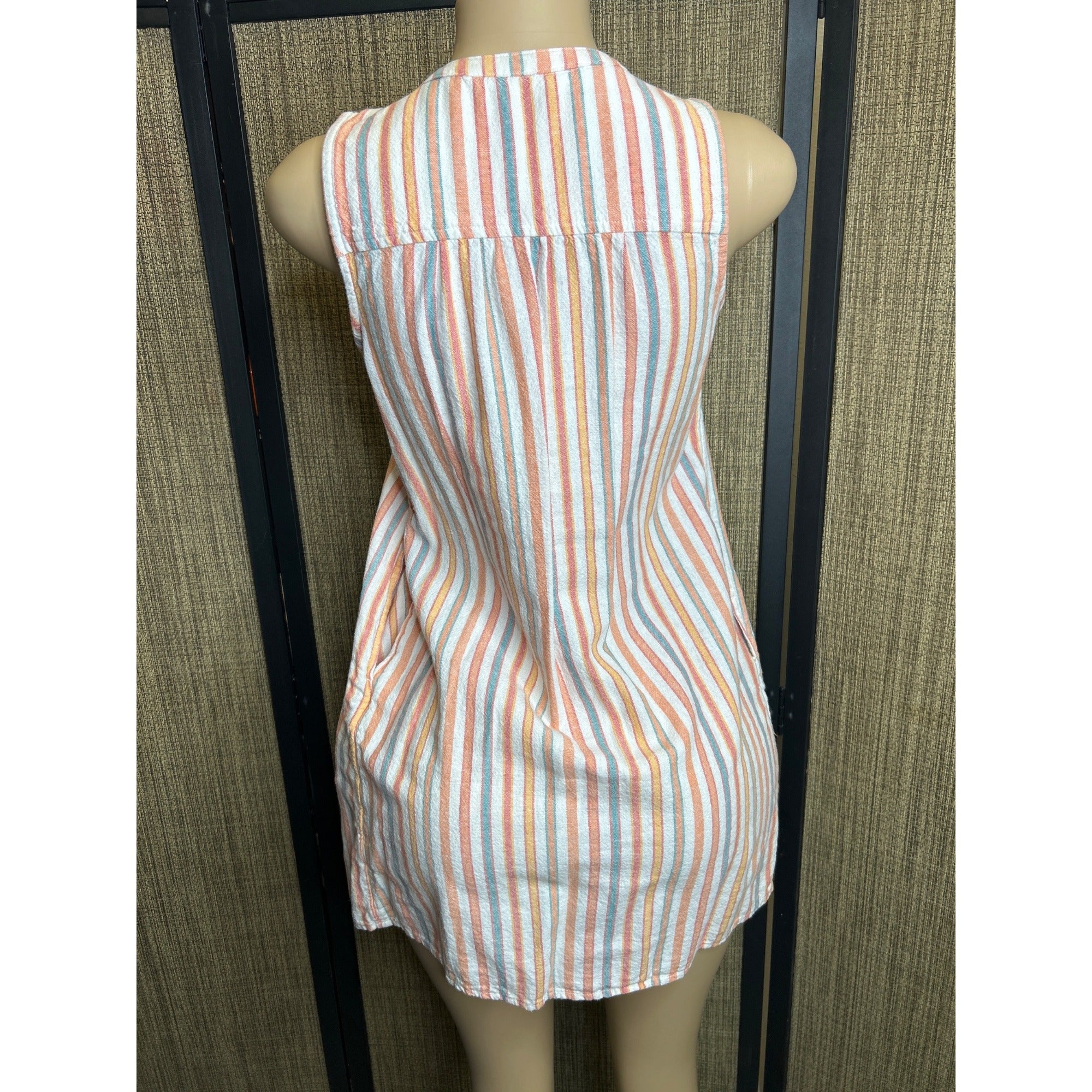 DG-136 Sonoma Goods For Life Petite Small Striped Sleeveless Tunic Dress