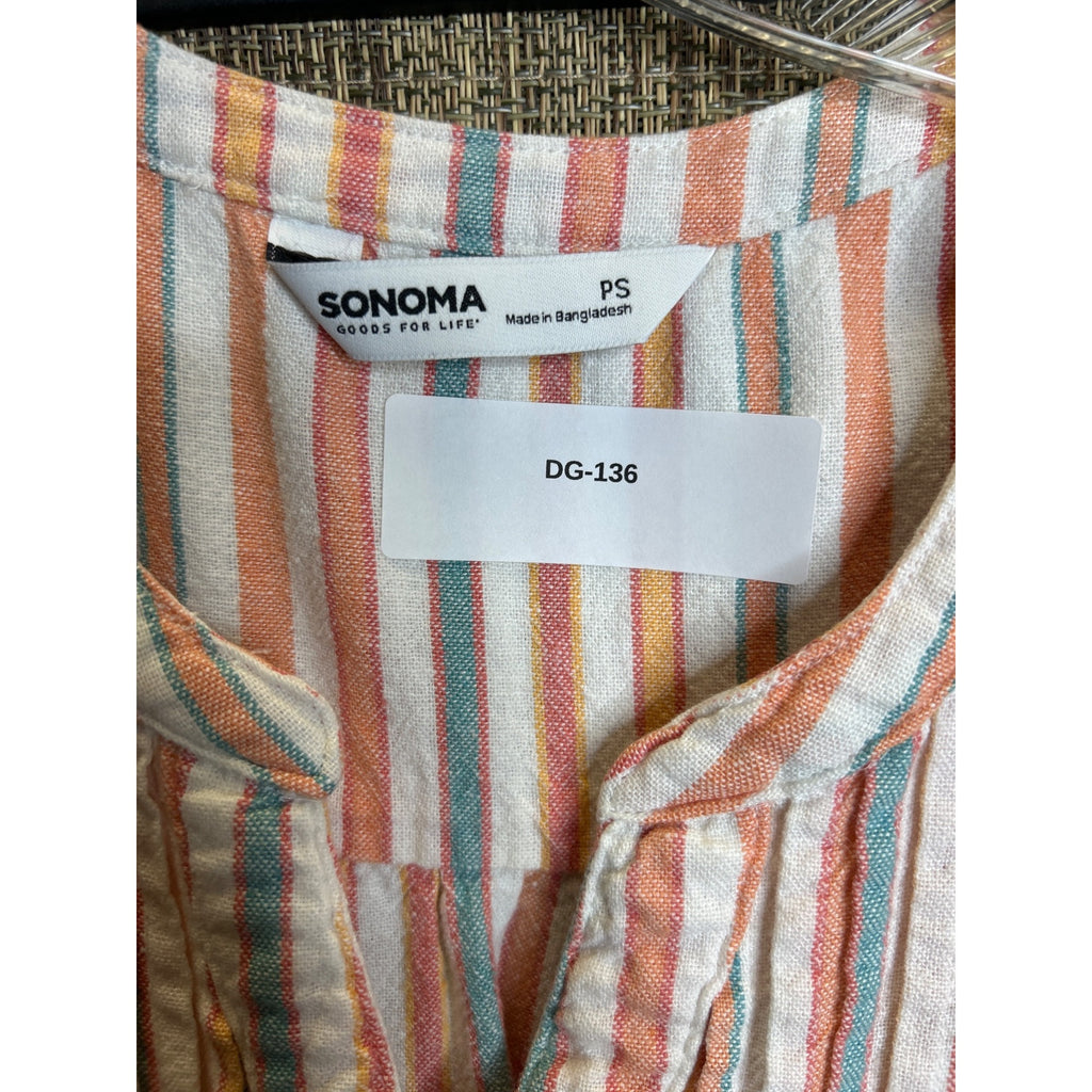 DG-136 Sonoma Goods For Life Petite Small Striped Sleeveless Tunic Dress