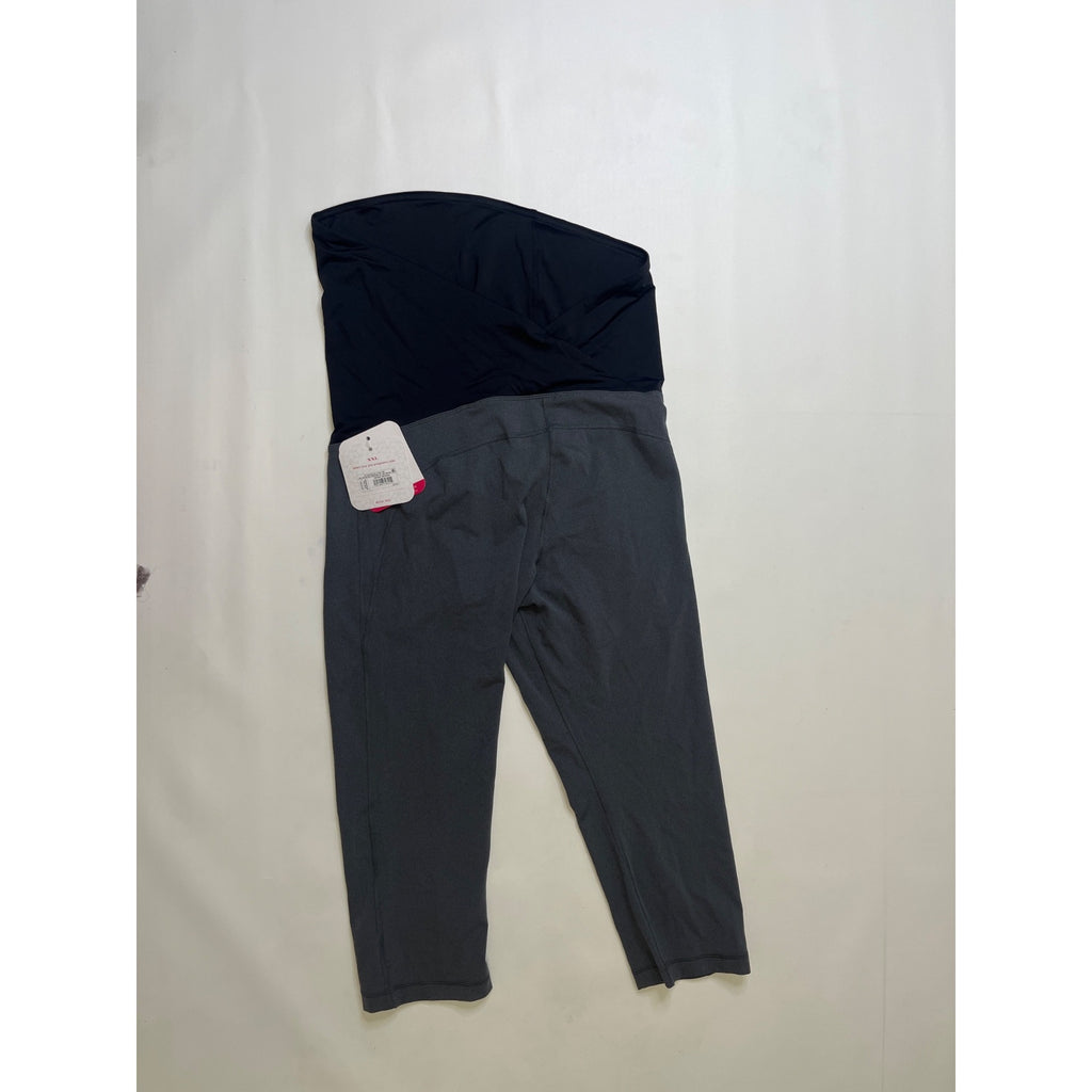 #1058 Isabel Maternity XXL Gray Over-the-Bump Cropped Pants