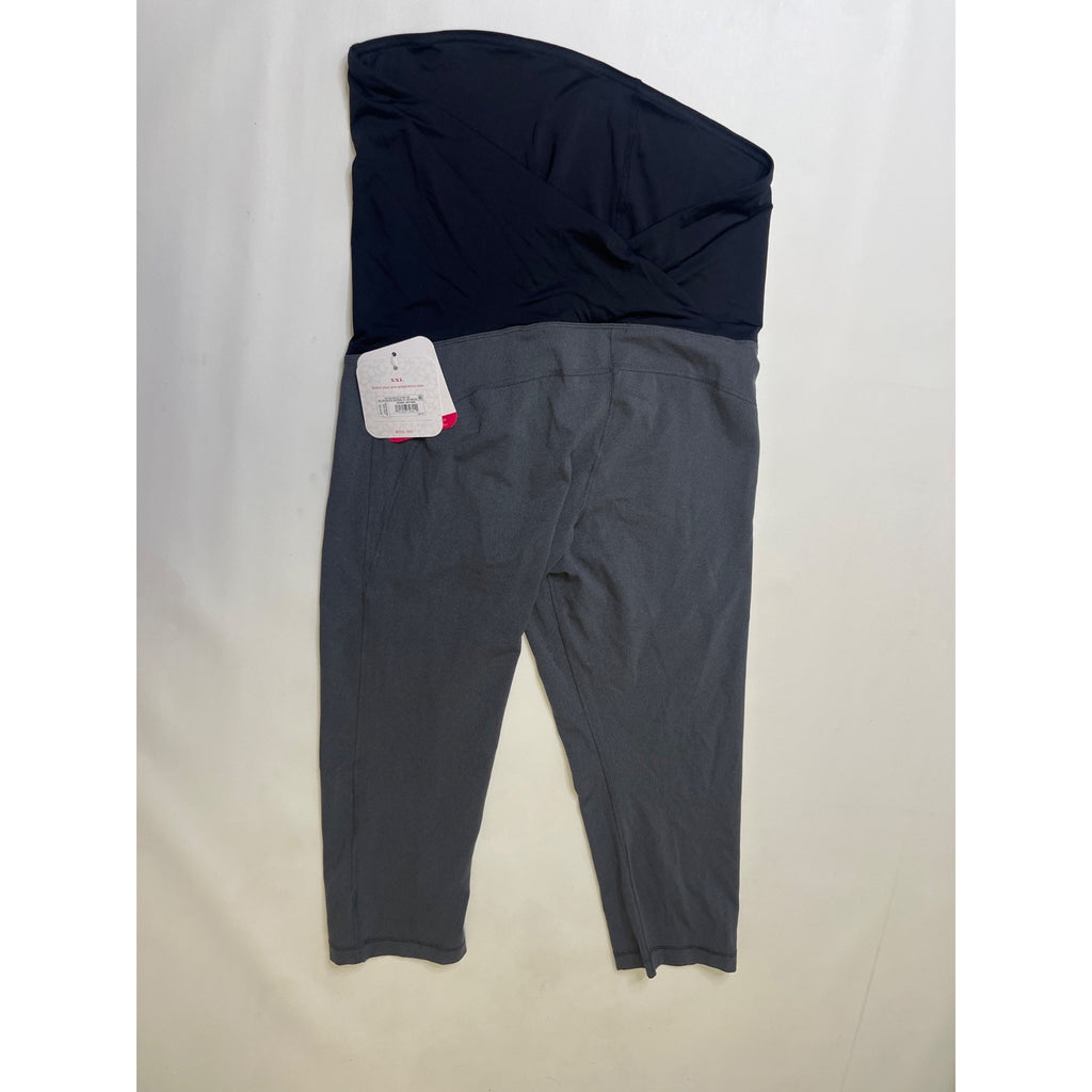 #1058 Isabel Maternity XXL Gray Over-the-Bump Cropped Pants