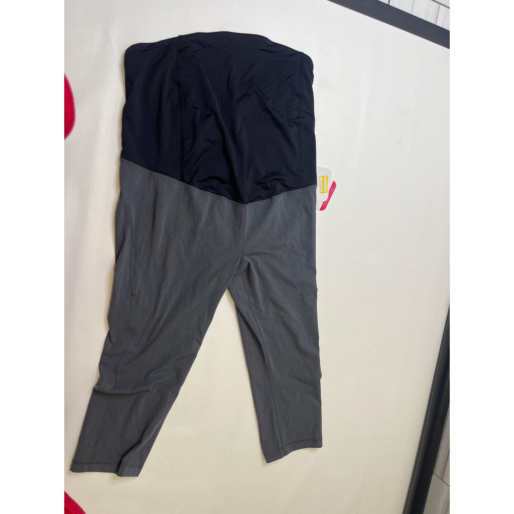 #1058 Isabel Maternity XXL Gray Over-the-Bump Cropped Pants