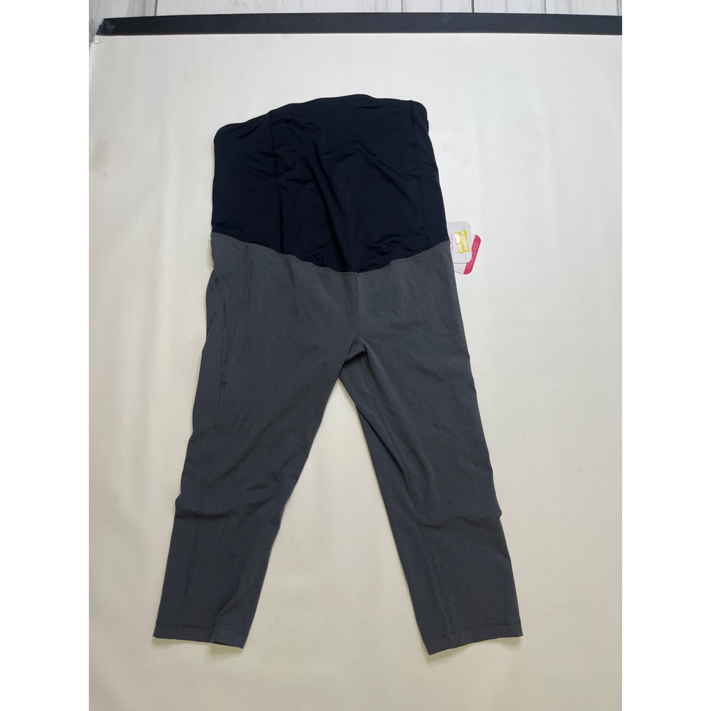 #1058 Isabel Maternity XXL Gray Over-the-Bump Cropped Pants