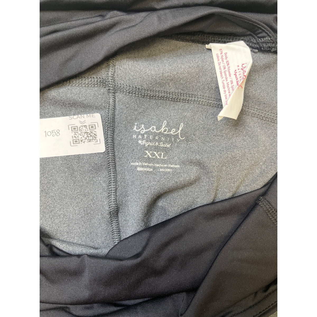 #1058 Isabel Maternity XXL Gray Over-the-Bump Cropped Pants