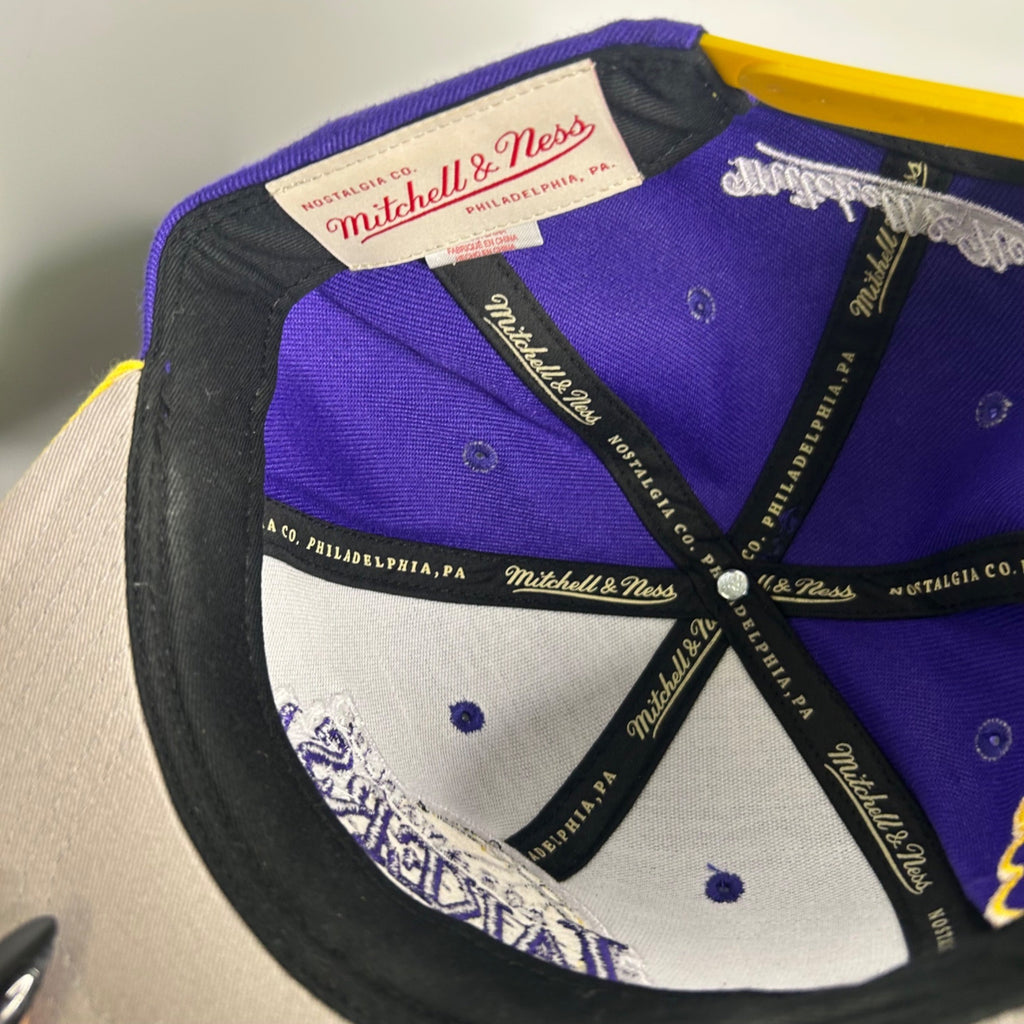 Mitchell & Ness Los Angeles Lakers Purple & Yellow Snapback Hat