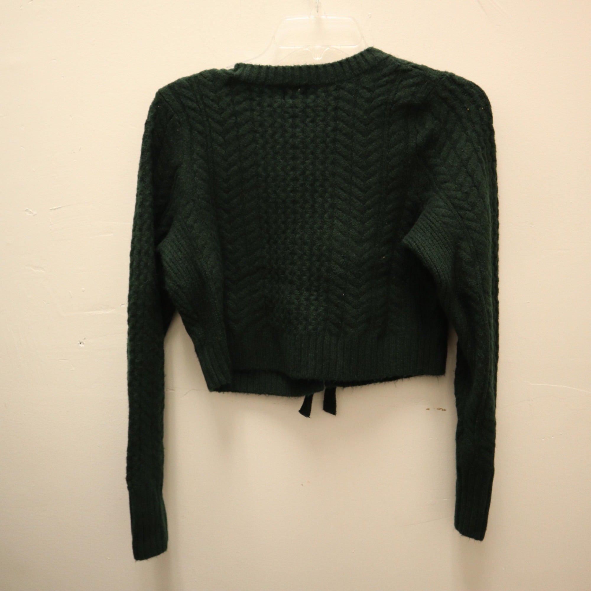 K-266 A New Day Women's Size XS Dark Green Knit Sweater With Bow Tie Accents
