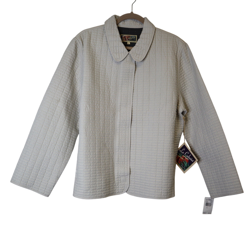 DG-185 La Cabaña Sand Button-Front Outerwear Women's Quilted Jacket Size Large