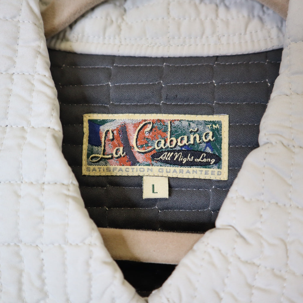 DG-185 La Cabaña Sand Button-Front Outerwear Women's Quilted Jacket Size Large