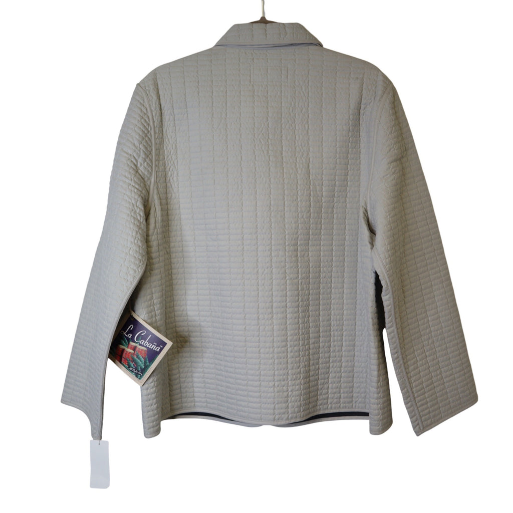 DG-185 La Cabaña Sand Button-Front Outerwear Women's Quilted Jacket Size Large
