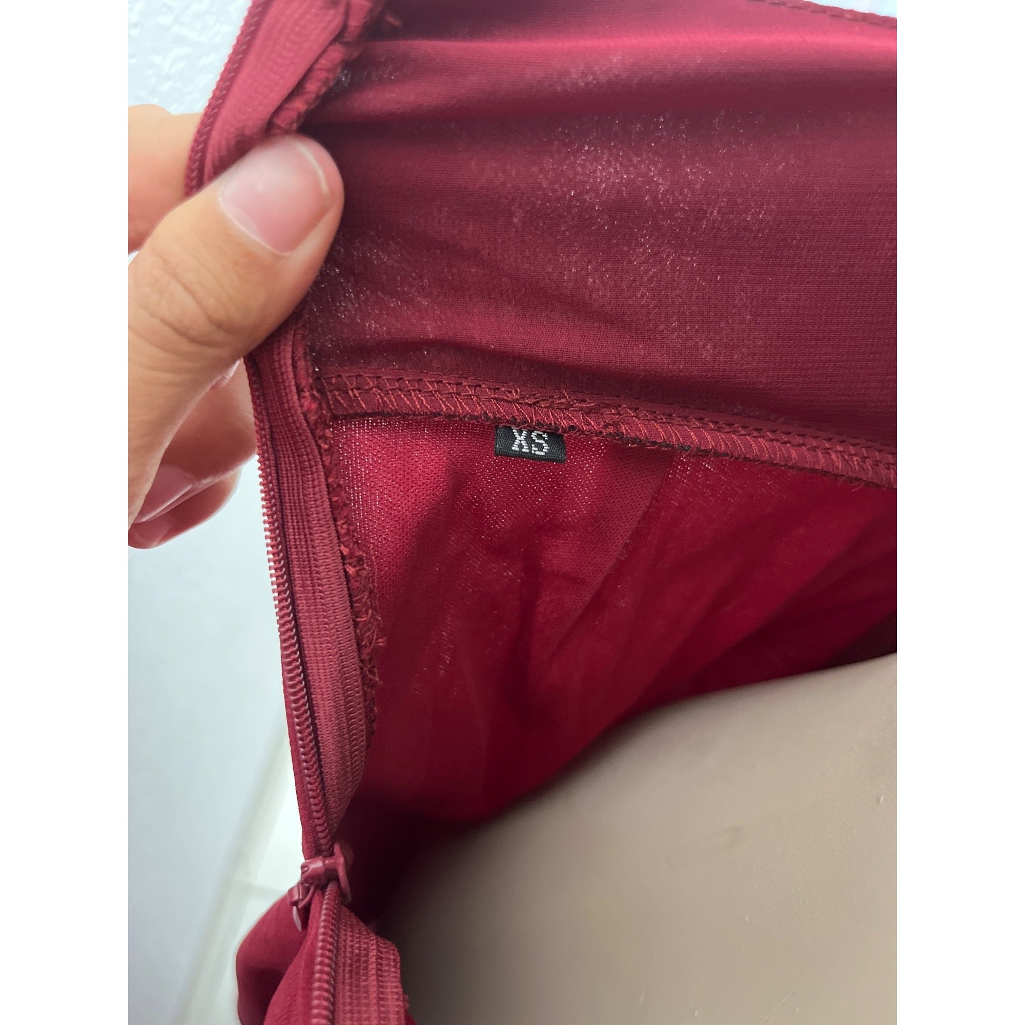 #1045 TBD Unbranded Size XS Burgundy Halter Maxi Dress