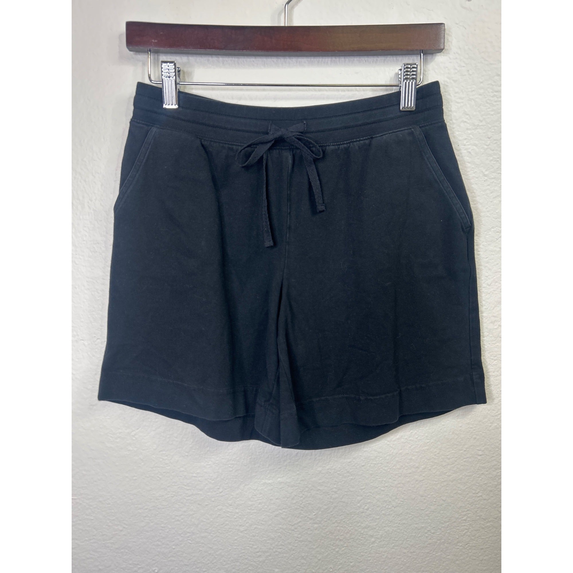 #1067 Karen Scott  Size PS Sport Black Drawstring Cotton Shorts