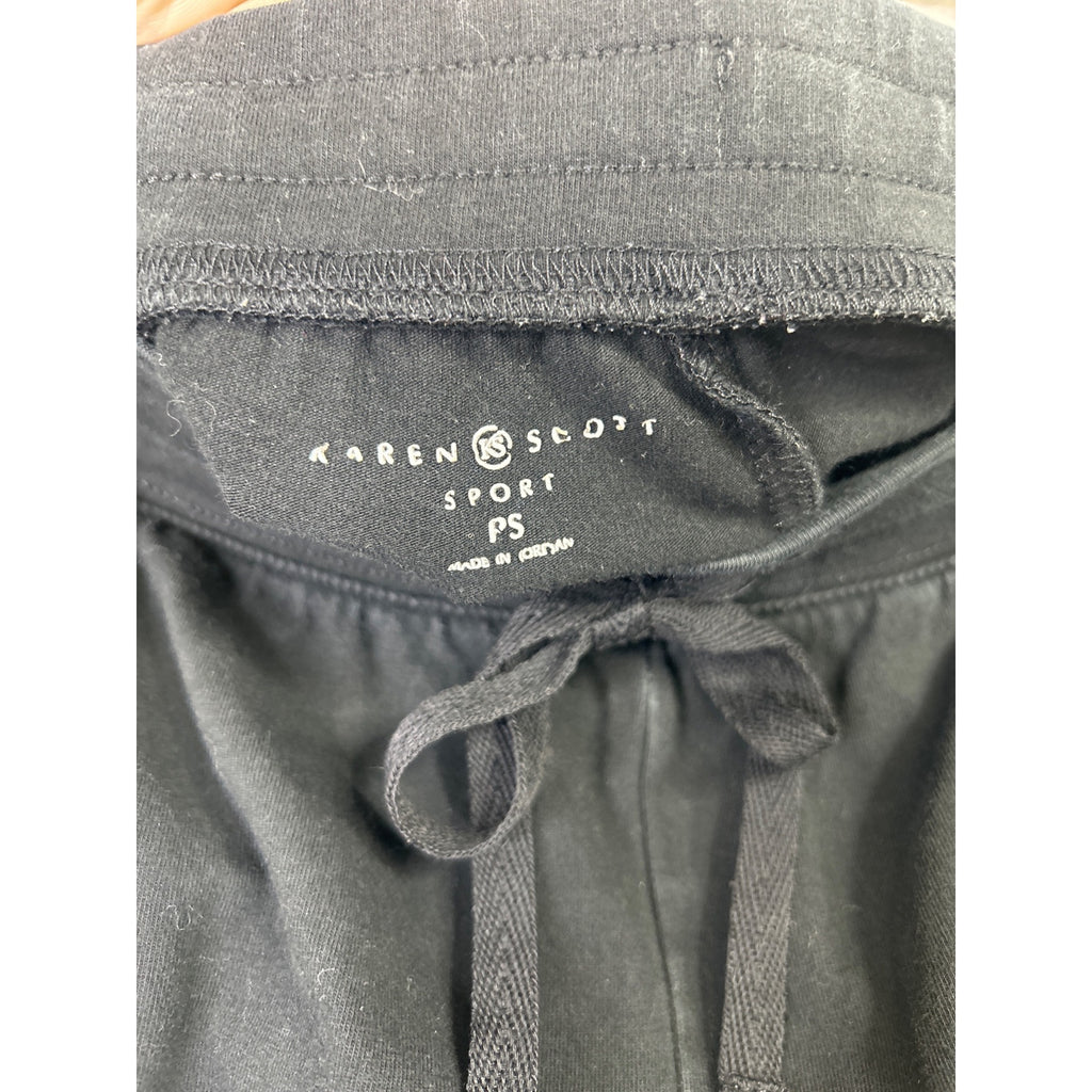#1067 Karen Scott  Size PS Sport Black Drawstring Cotton Shorts