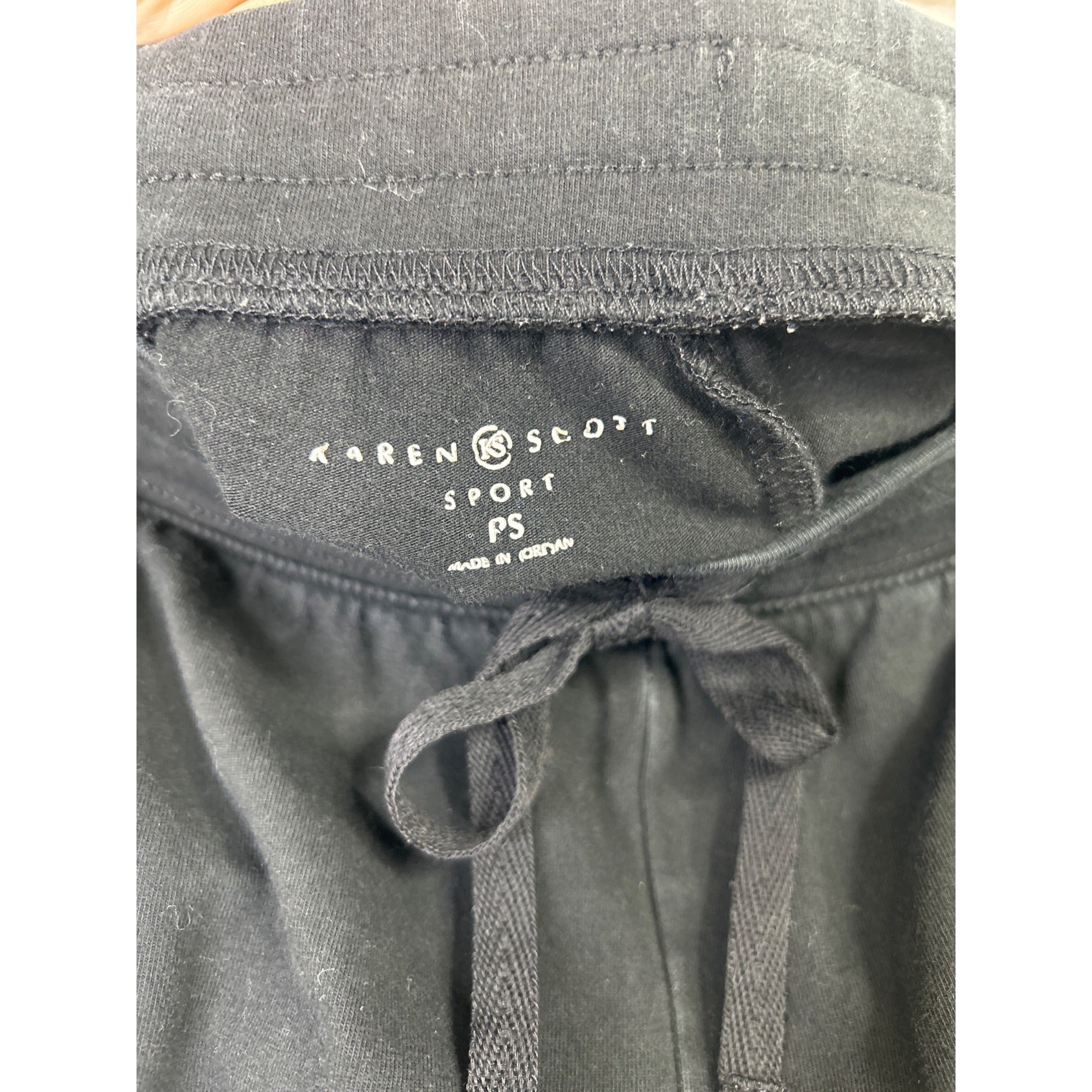 #1067 Karen Scott  Size PS Sport Black Drawstring Cotton Shorts