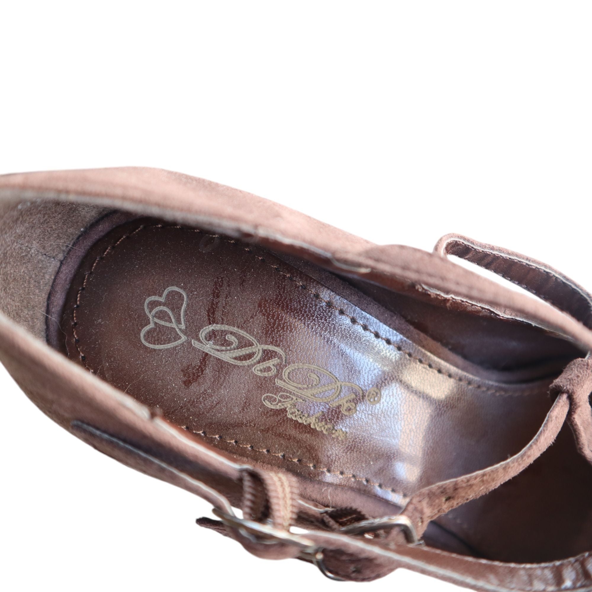 DbBk Fashion Brown Suede Pointed-Toe Mary Jane Pumps Size 7.5