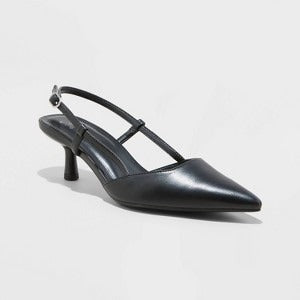K-27 A New Day Size 9.5 Women's Annette Slingback Heels in Black