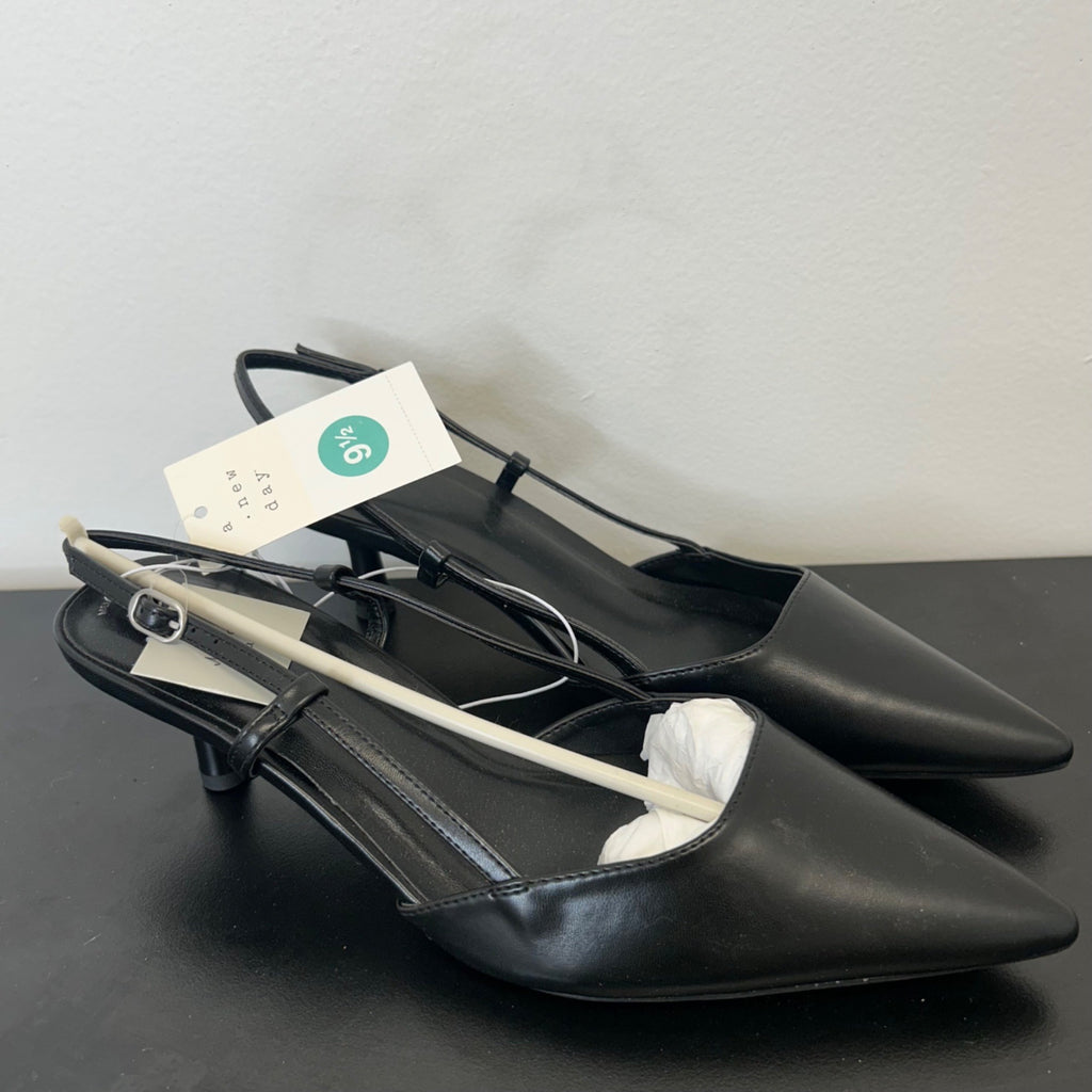 K-27 A New Day Size 9.5 Women's Annette Slingback Heels in Black