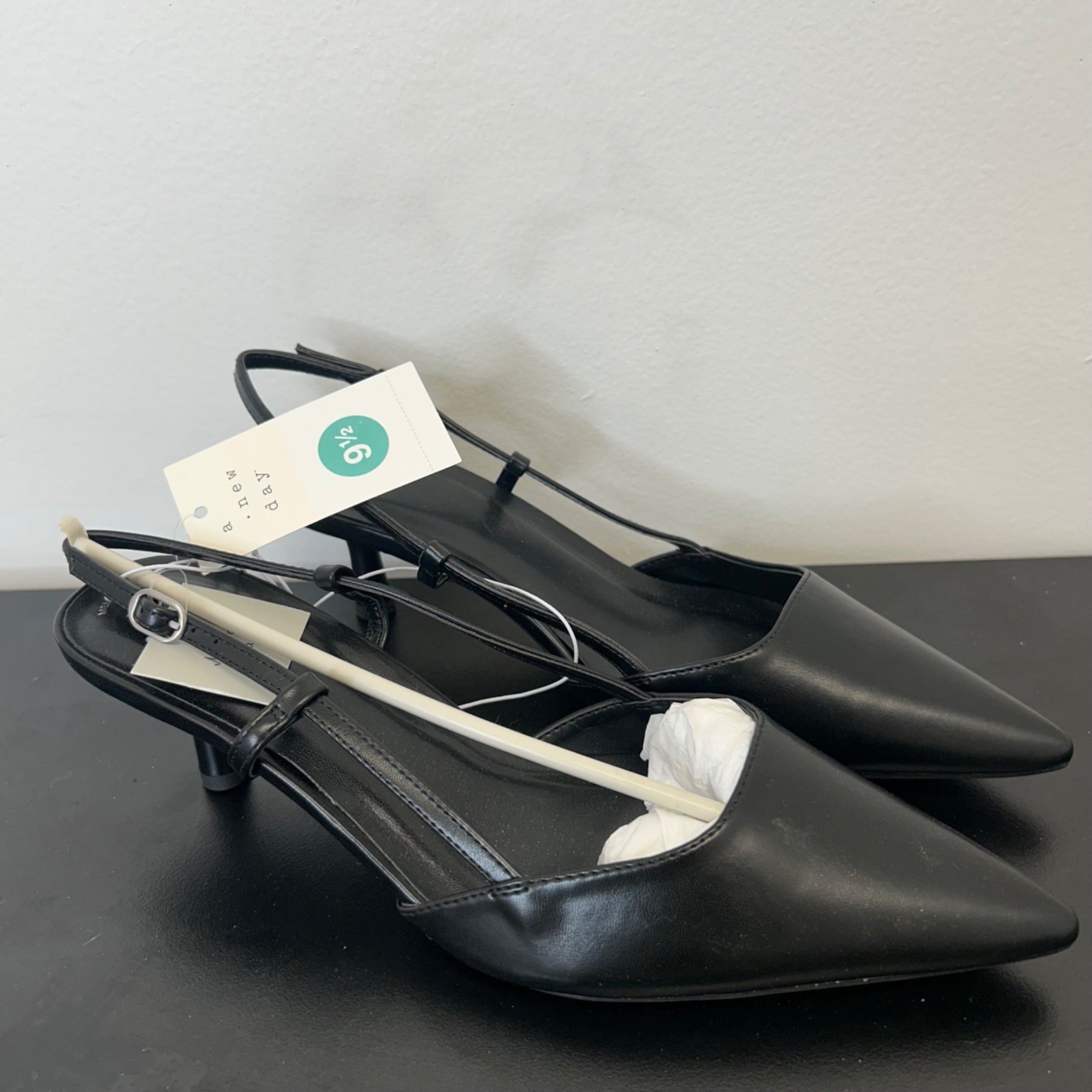 K-27 A New Day Size 9.5 Women's Annette Slingback Heels in Black