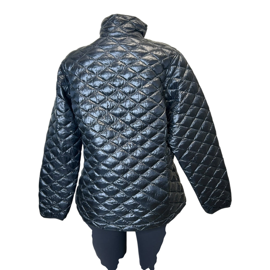 TG-43 Columbia Size Large Quilted Down Insulated Winter Jacket In Slate Black