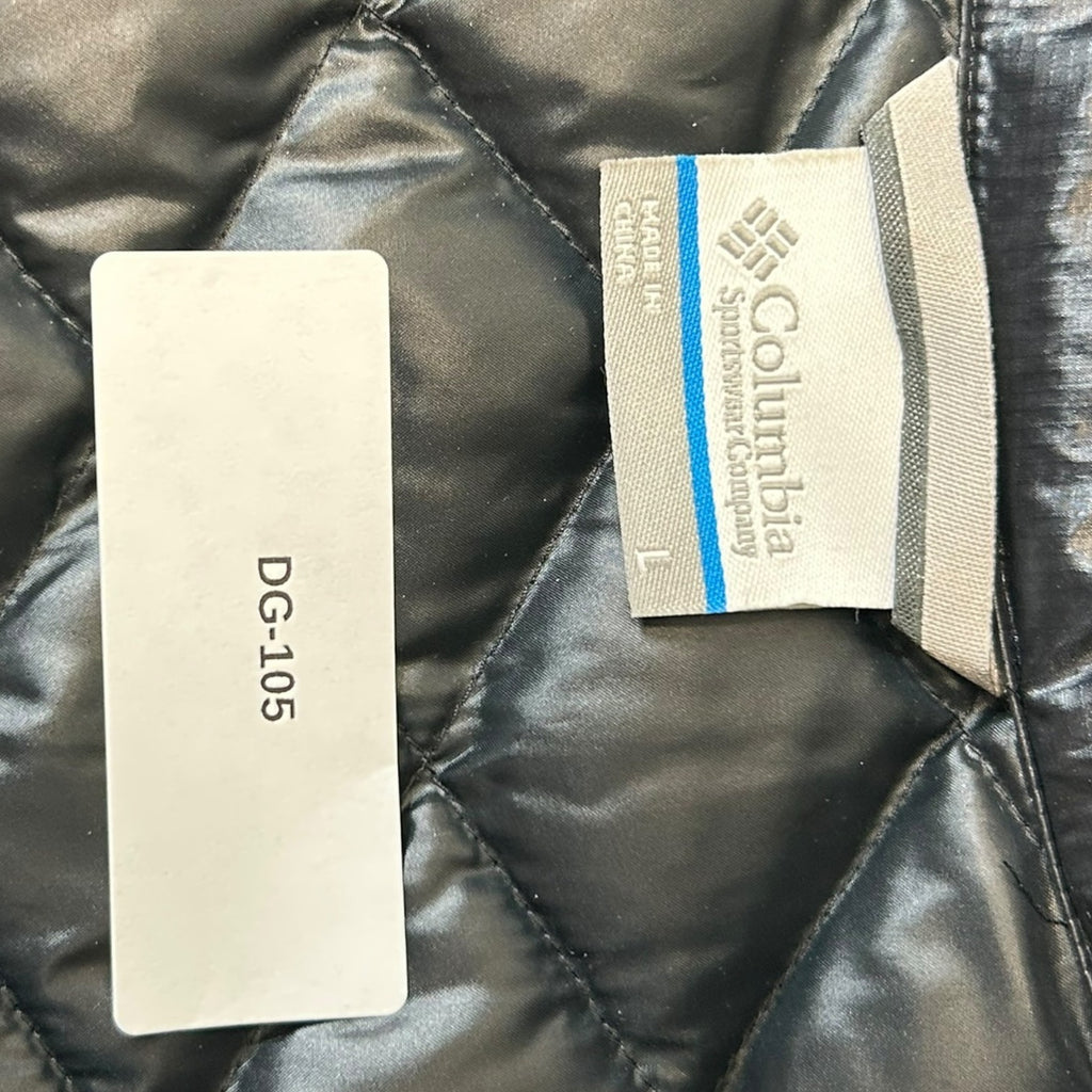 TG-43 Columbia Size Large Quilted Down Insulated Winter Jacket In Slate Black