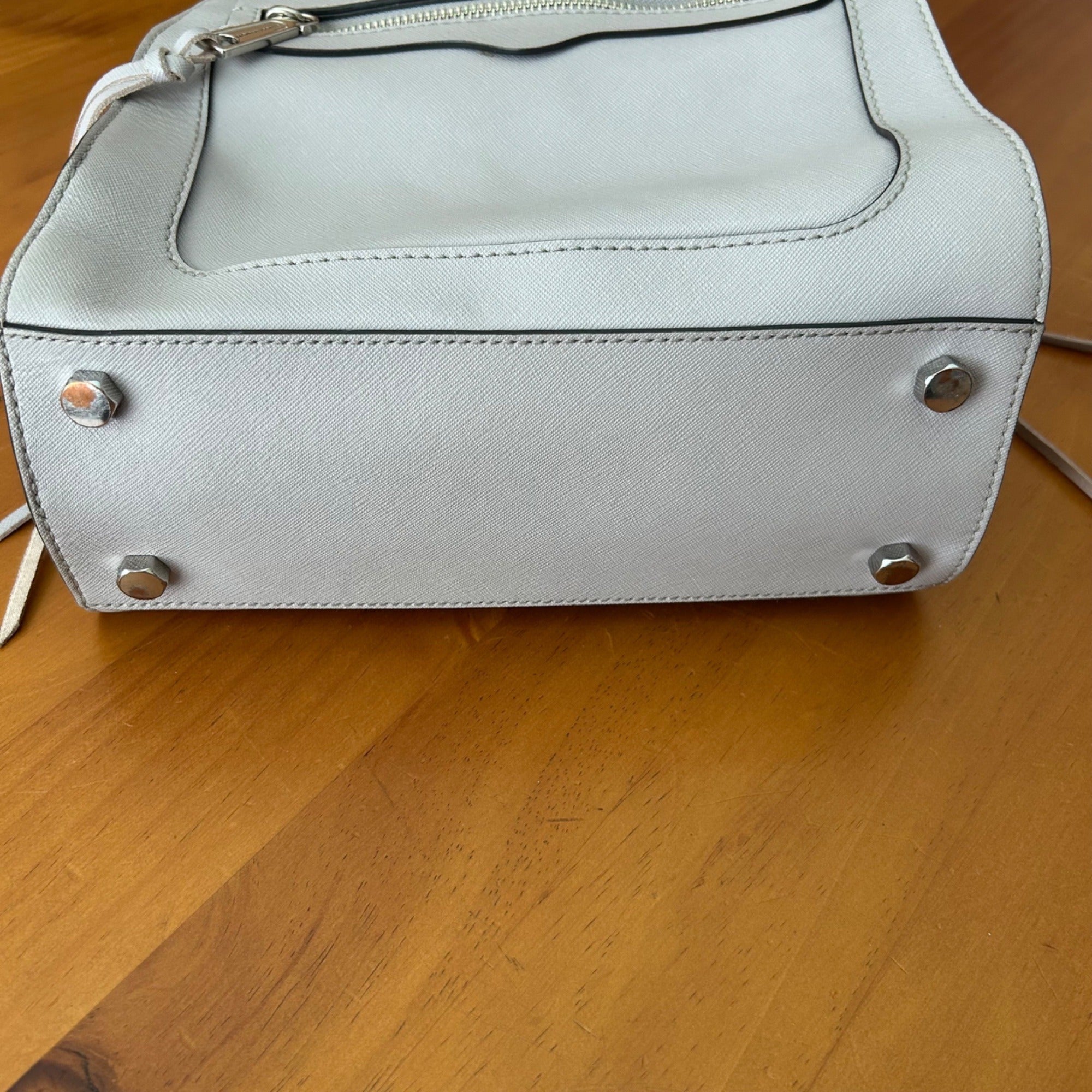 Rebecca Minkoff Gray Saffiano Leather Structured Satchel Handbag