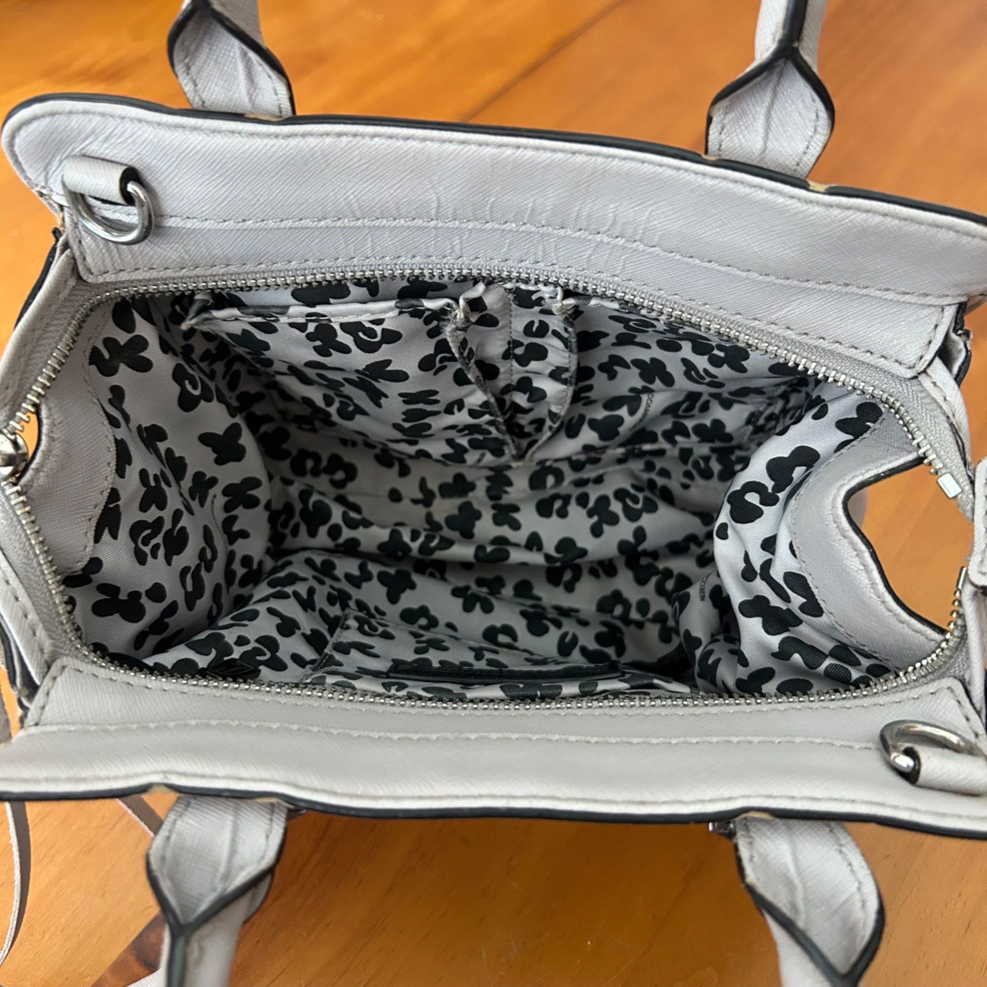 Rebecca Minkoff Gray Saffiano Leather Structured Satchel Handbag
