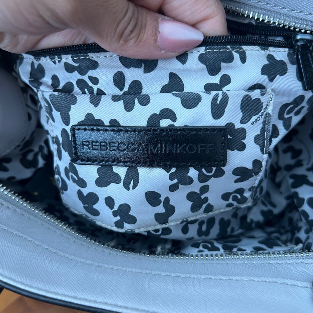 Rebecca Minkoff Gray Saffiano Leather Structured Satchel Handbag