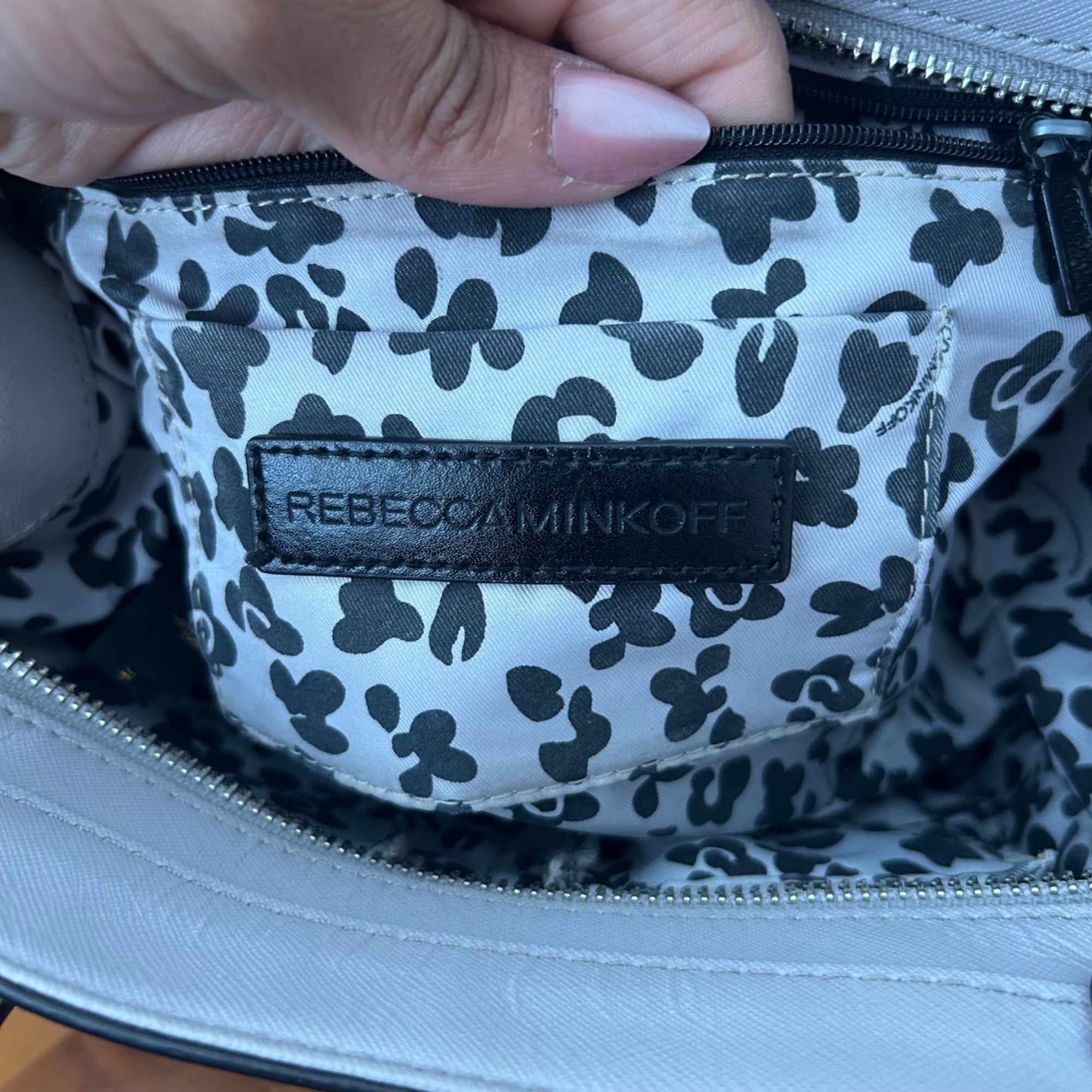 Rebecca Minkoff Gray Saffiano Leather Structured Satchel Handbag