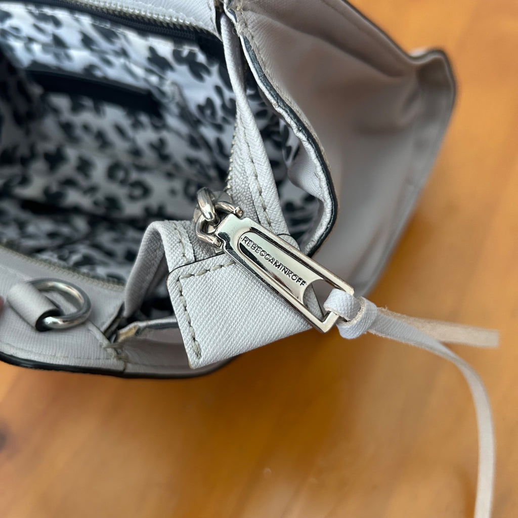Rebecca Minkoff Gray Saffiano Leather Structured Satchel Handbag