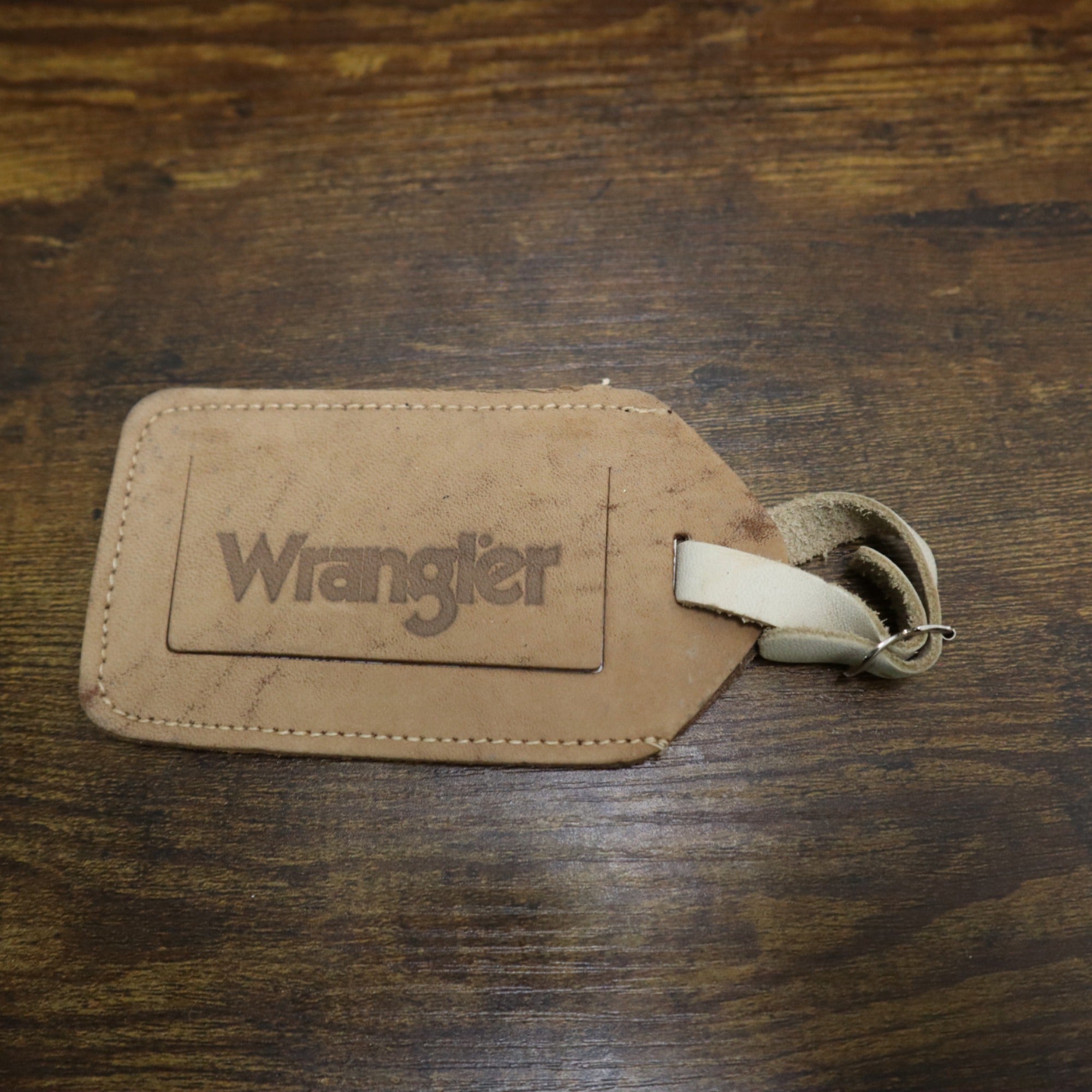 DG-151 Wrangler Leather Luggage Tag With Strap & ID Insert Tan