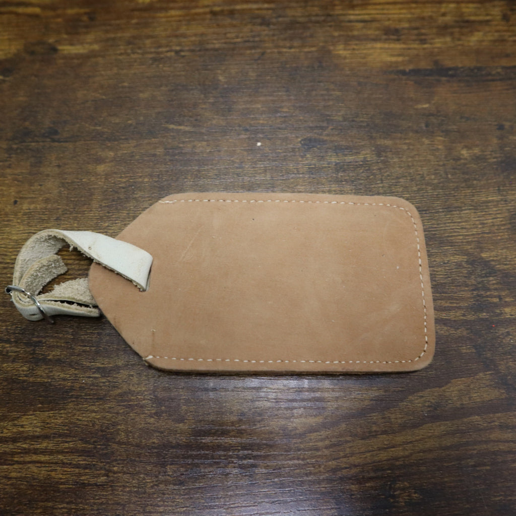 DG-151 Wrangler Leather Luggage Tag With Strap & ID Insert Tan