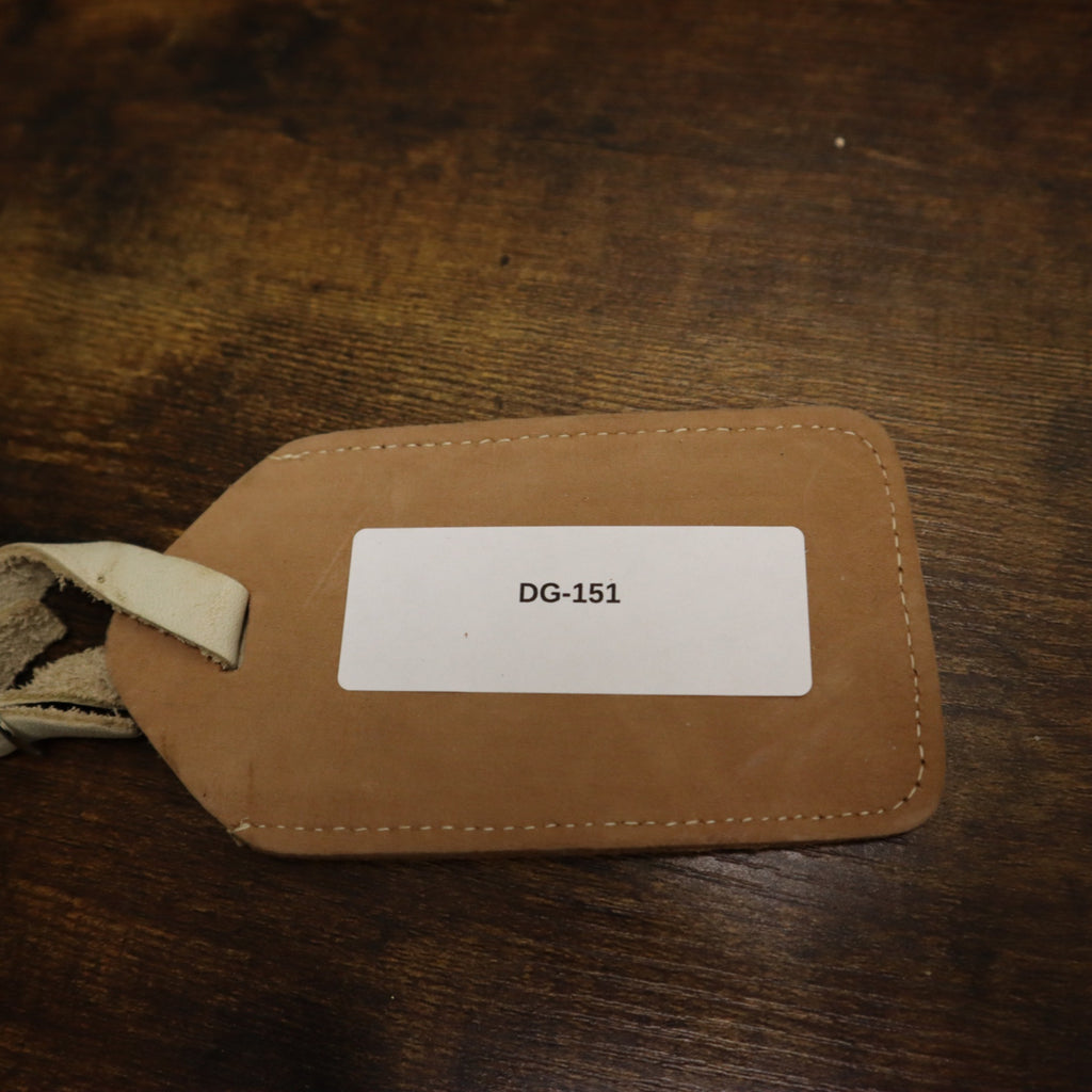 DG-151 Wrangler Leather Luggage Tag With Strap & ID Insert Tan