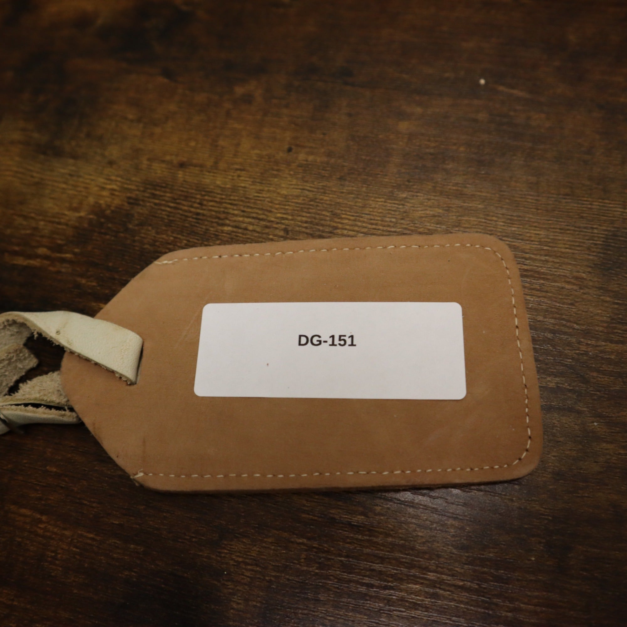 DG-151 Wrangler Leather Luggage Tag With Strap & ID Insert Tan