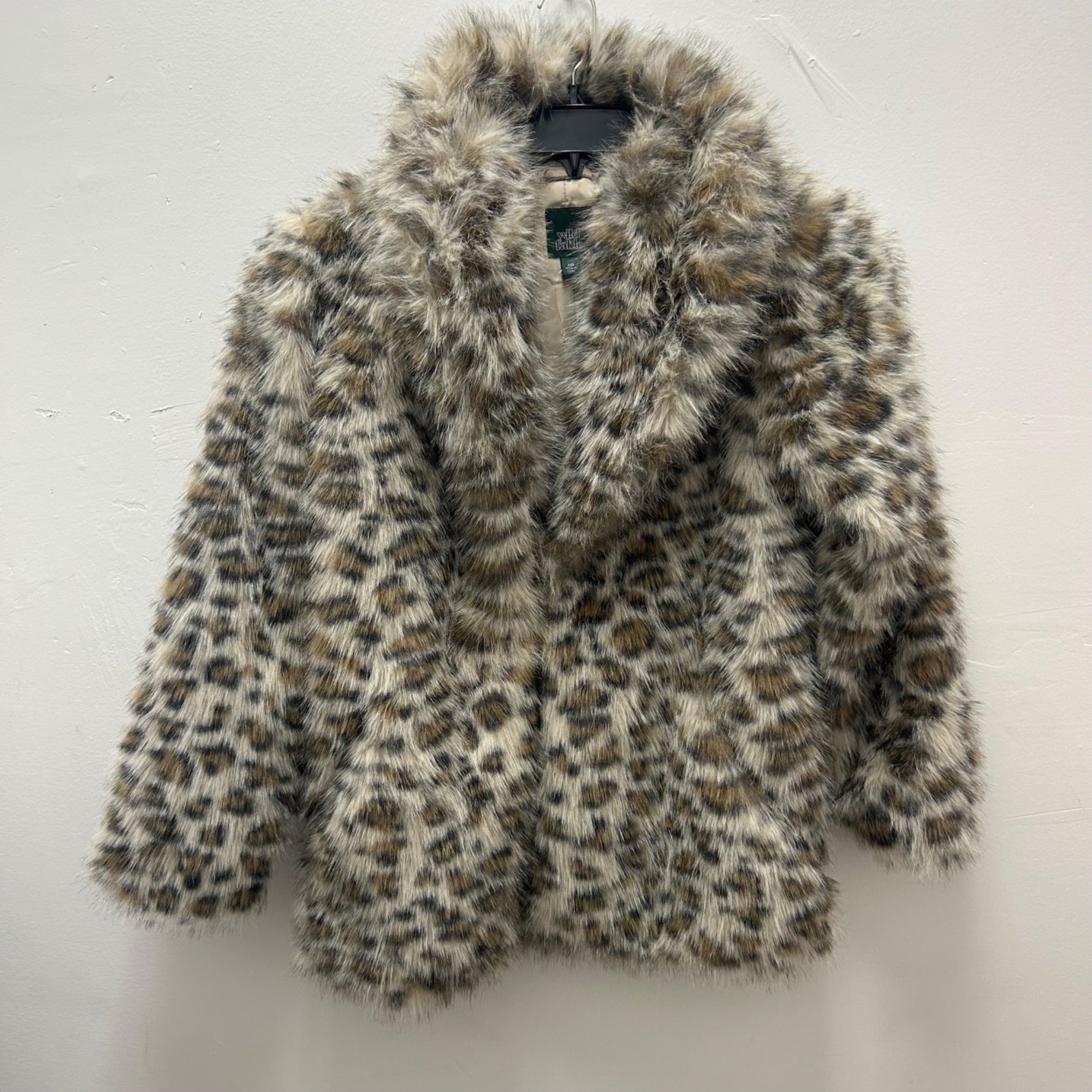 K-159 Wild Fable Women's XXS Leopard Print Faux Fur Jacket