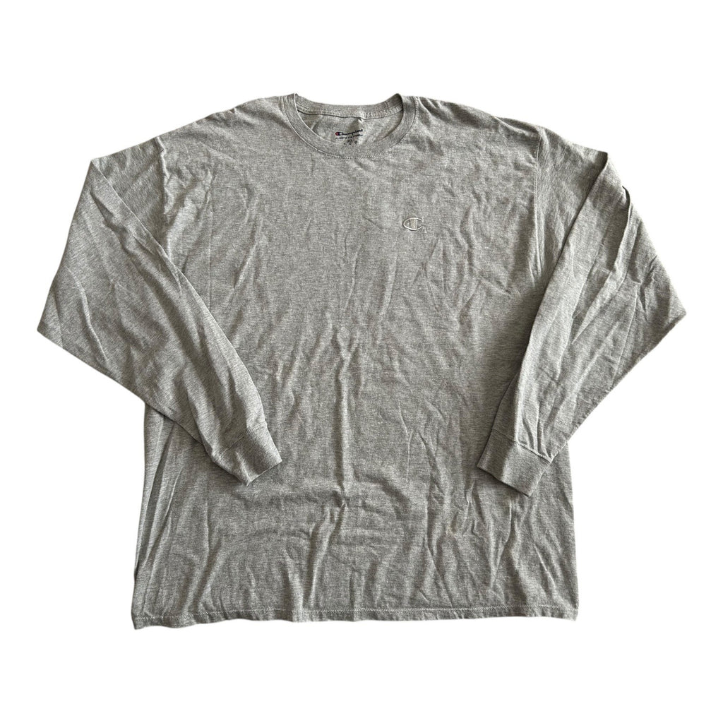 Champion Men's Long Sleeve Shirt Gray 2XL Crew Neck