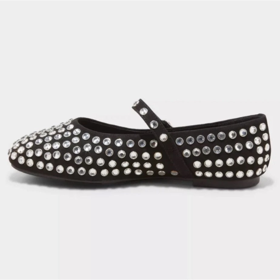 K-12 A New Day Size 8.5 Women's Issa Rhinestone Mary Jane Ballet Flats in Black