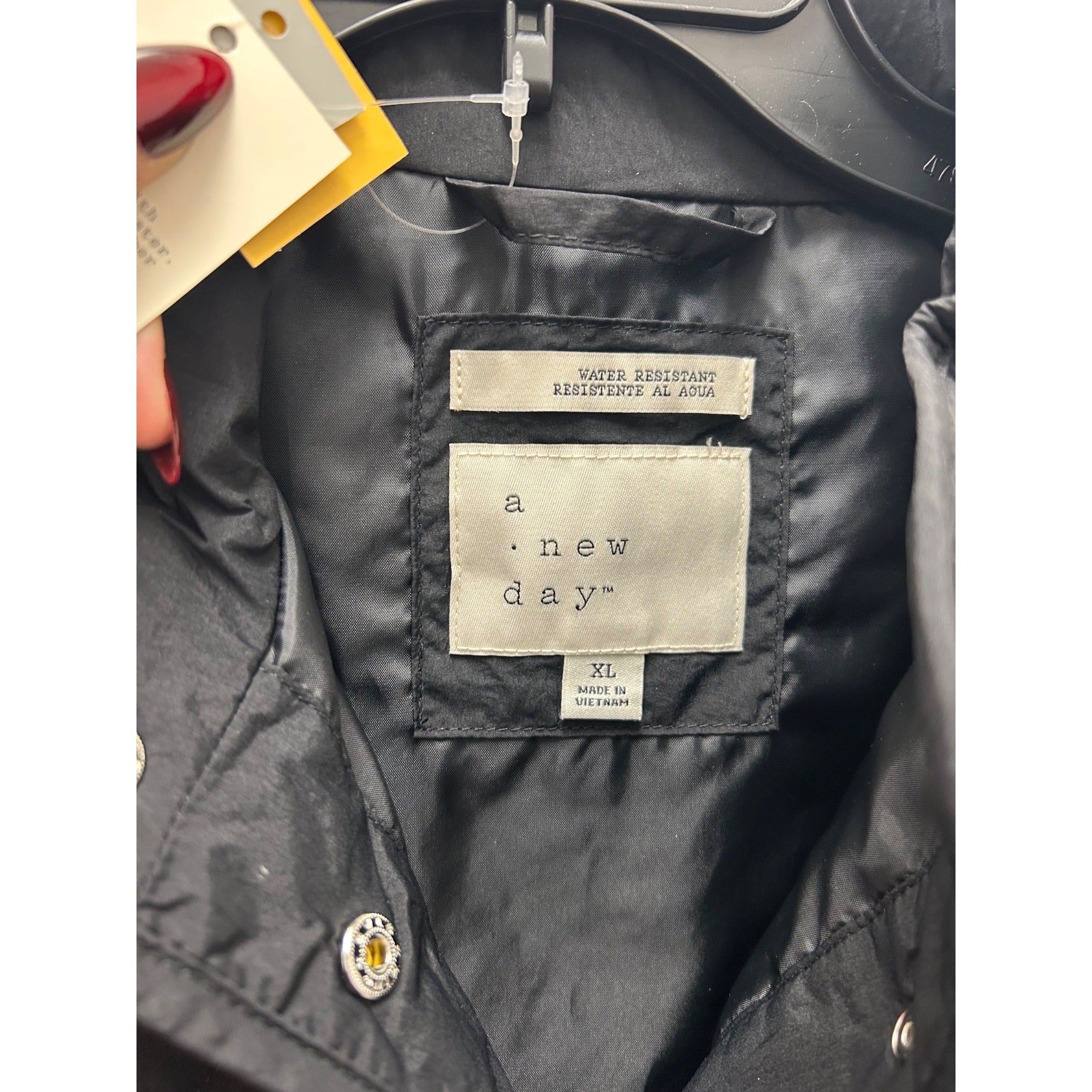 K-228 A New Day Quilted Water-Resistant Snap Front Vest Black Women's Size XL