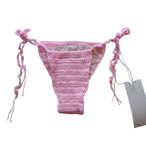 Nikita Naomi Handmade Crochet Swimwear Alize Pink Bikini BOTTOM, Size Large