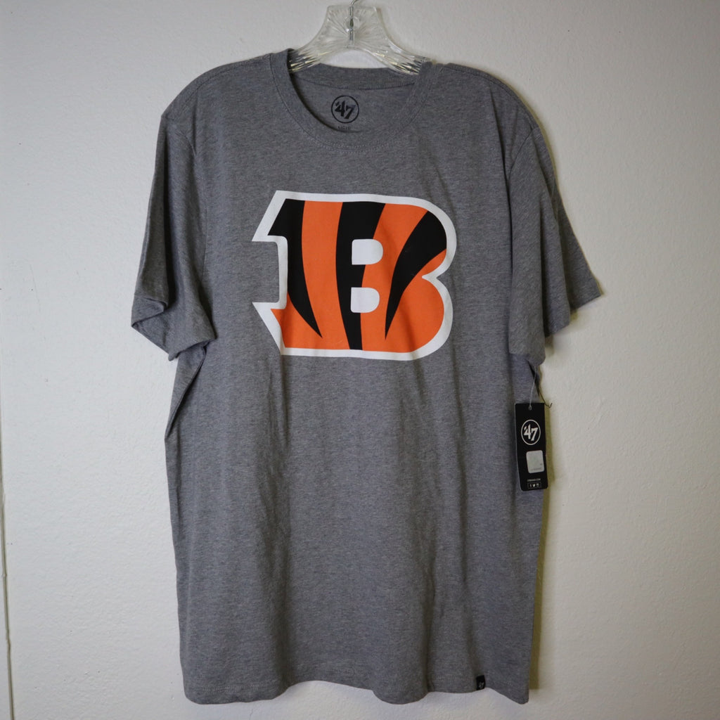 DG-177 NFL 47 Brand Cincinnati Bengals Crew Neck Men's T-Shirt Slate Gray Graphic Size Large