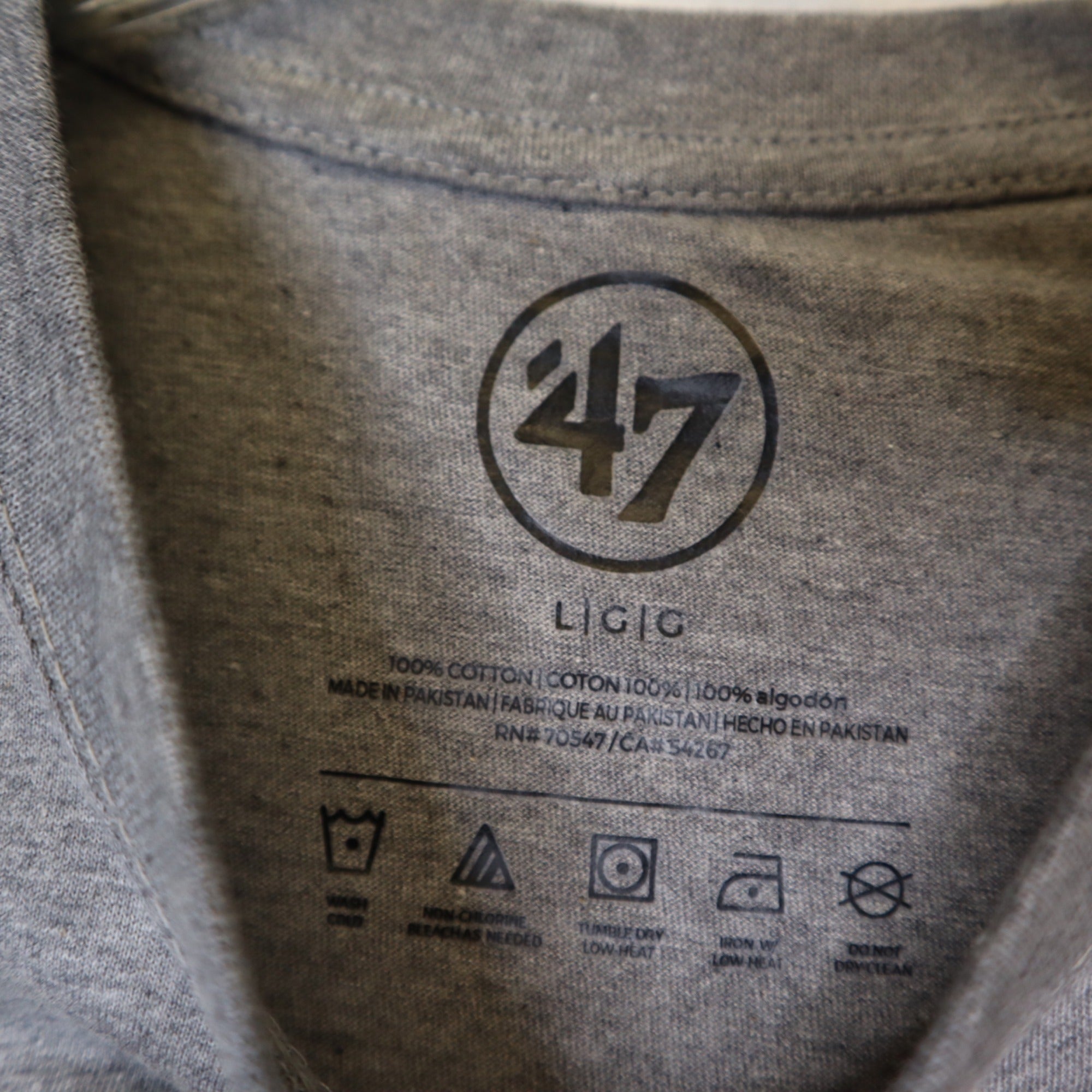 DG-177 NFL 47 Brand Cincinnati Bengals Crew Neck Men's T-Shirt Slate Gray Graphic Size Large