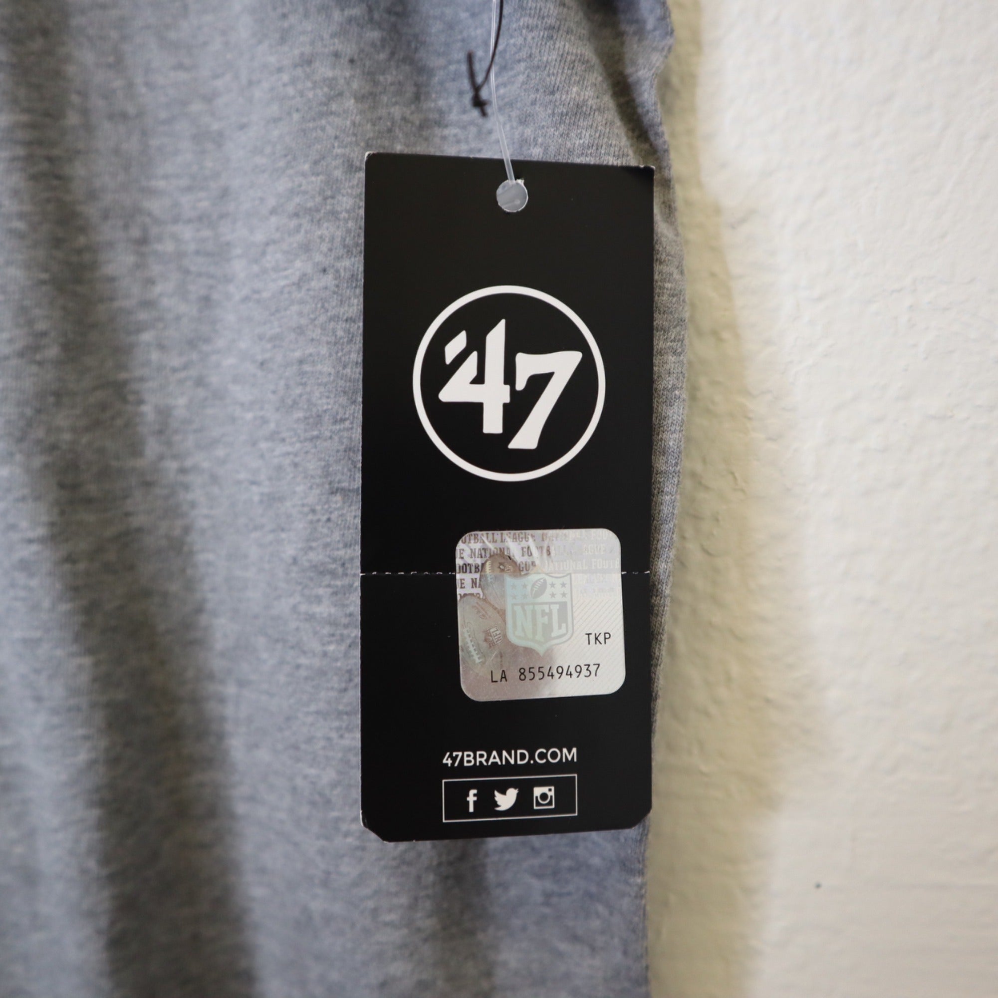 DG-177 NFL 47 Brand Cincinnati Bengals Crew Neck Men's T-Shirt Slate Gray Graphic Size Large