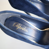 Paprika Women's Navy Suede Platform High Heel Pumps Size 7